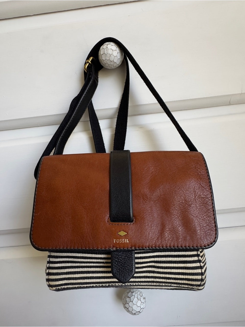Fossil Weston Courier Dark Brown Leather Messenger Crossbody Bag